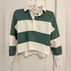 A&F Cropped Rugby Shirt Size S